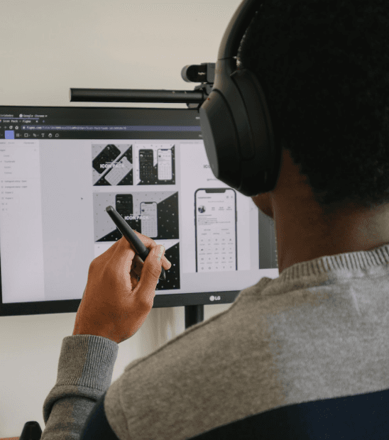 man using a computer